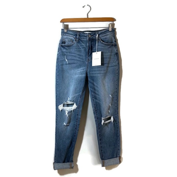 NWT Kancan Jinny Distressed Mom Jeans Size 26 or 5 - Picture 4 of 8